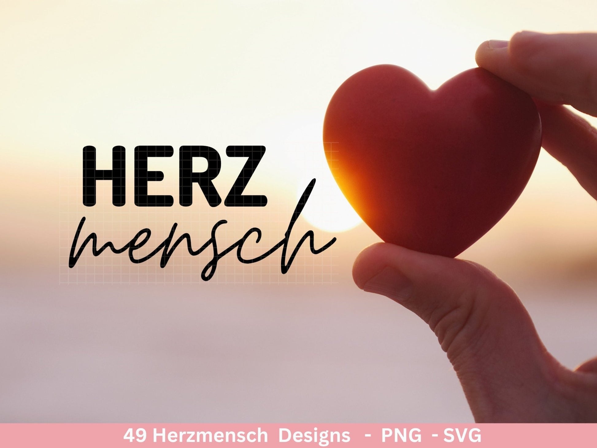 Deutsche Plotterdatei Herzmensch - Du bist toll - Lieblingsmensch - Cricut Silhouette Studio - Herzmensch Geschenk - Mit Liebe SVG Bundle - EmidaDesign