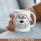 Deutsche Plotterdatei Kaffee - Kaffee svg Bundle - Kaffeetasse svg - Deutsche Sprüche Kaffee - Cricut Silhouette - Kaffee trinken lustig