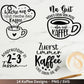 Deutsche Plotterdatei Kaffee - Kaffee svg Bundle - Kaffeetasse svg - Deutsche Sprüche Kaffee - Cricut Silhouette - Kaffee trinken lustig