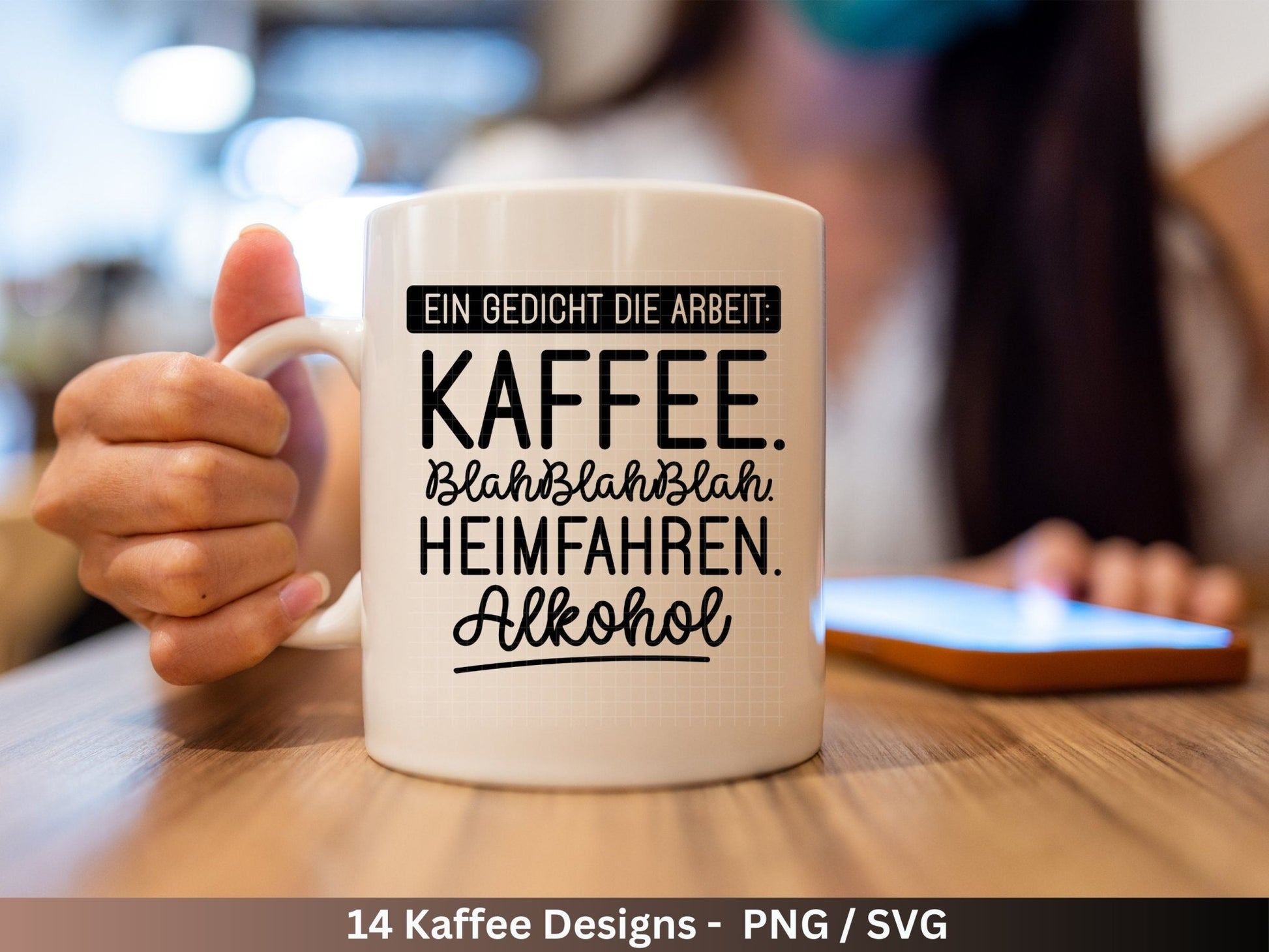 Deutsche Plotterdatei Kaffee - Kaffee svg Bundle - Kaffeetasse svg - Deutsche Sprüche Kaffee - Cricut Silhouette - Kaffee trinken lustig