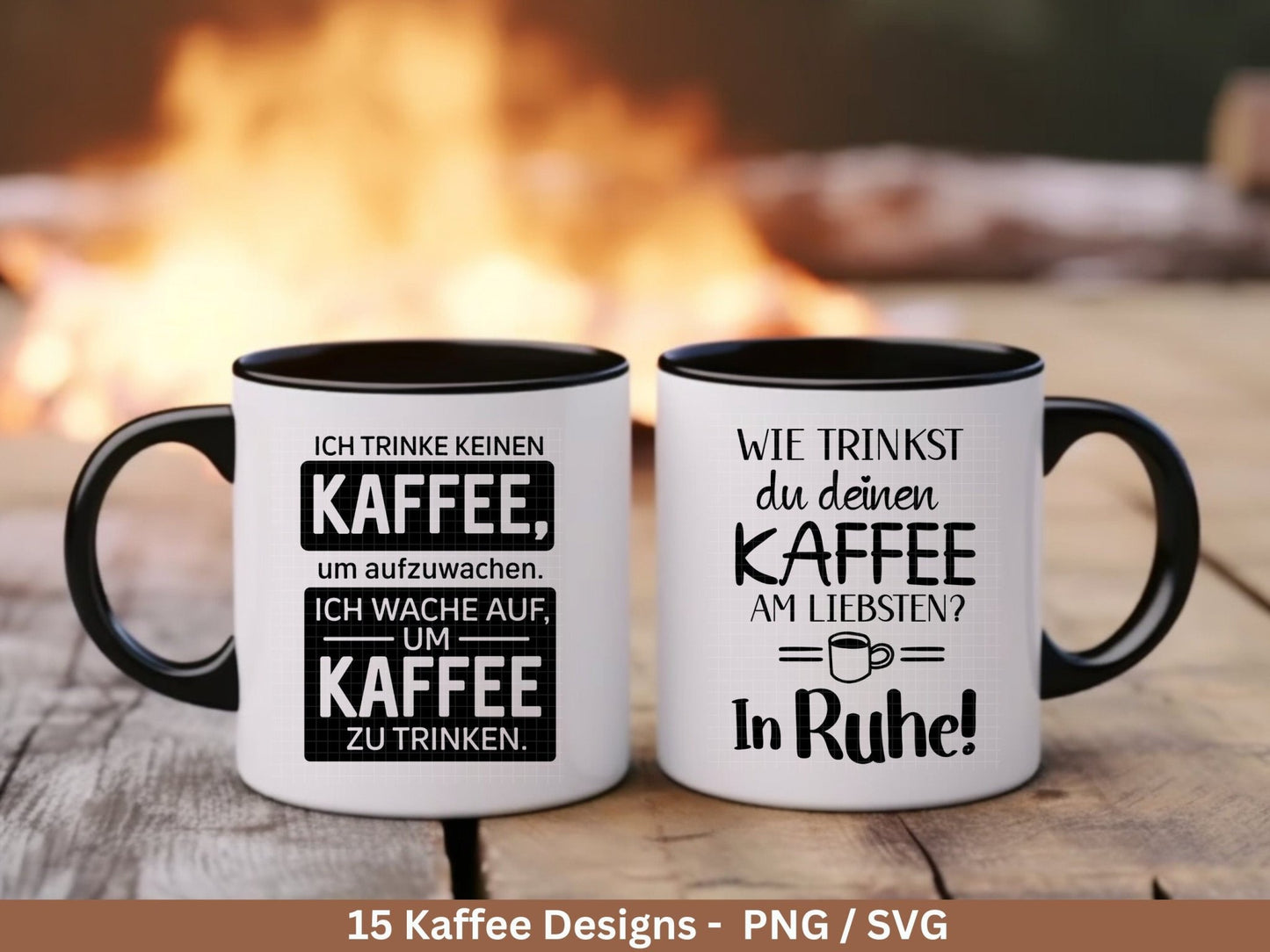 Deutsche Plotterdatei Kaffee - Kaffee svg Bundle - Kaffeetasse svg - Deutsche Sprüche Kaffee - Cricut Silhouette - Kaffee trinken lustig