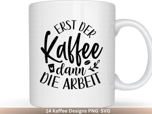 Deutsche Plotterdatei Kaffee - Kaffee svg Bundle - Kaffeetasse svg - Deutsche Sprüche Kaffee - Cricut Silhouette Studio Plotterdatei SVG