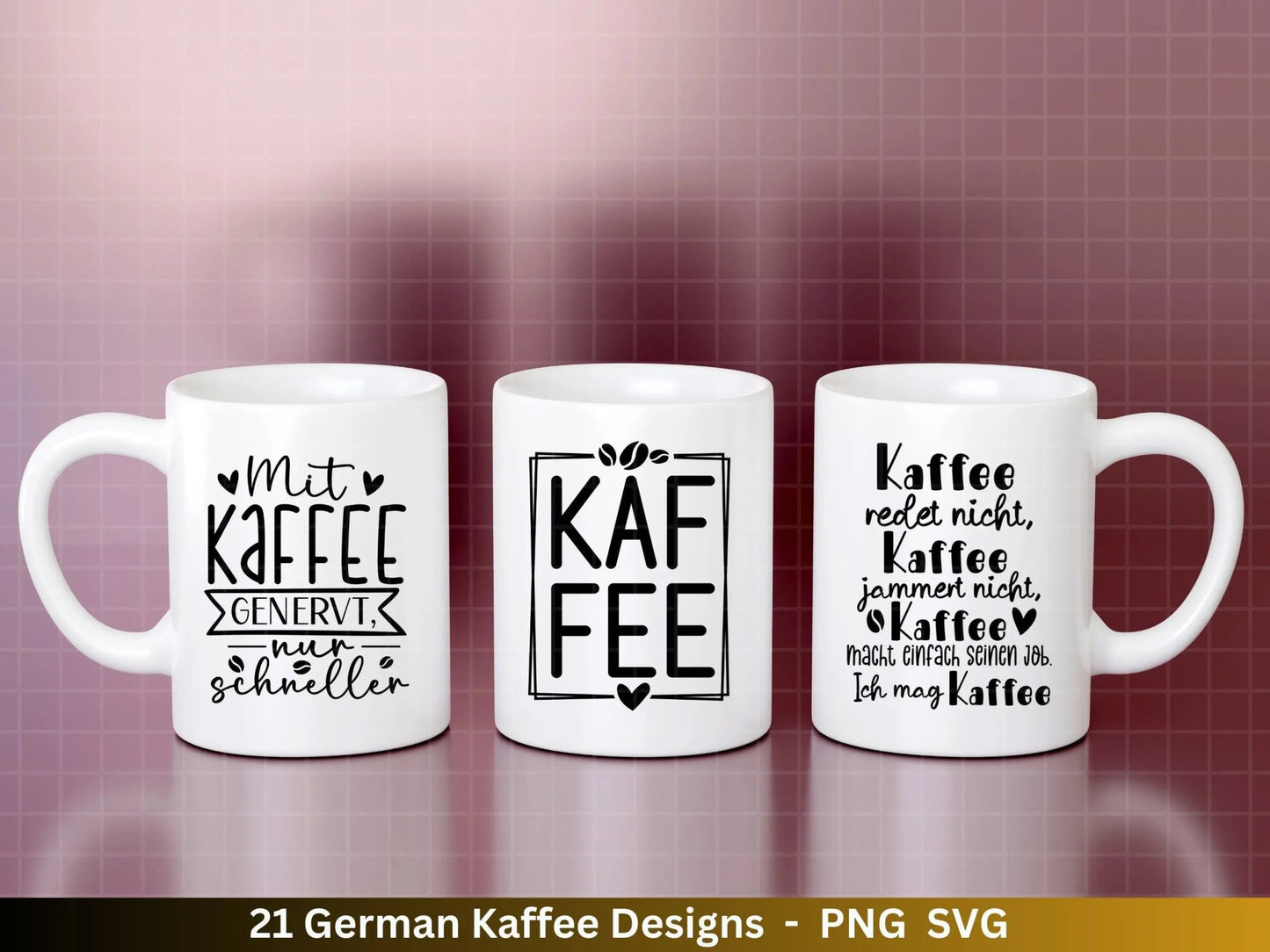 Deutsche Plotterdatei Kaffee - Kaffee svg Bundle - Kaffeetasse svg - Deutsche Sprüche Kaffee - Cricut Silhouette Studio Plotterdatei SVG