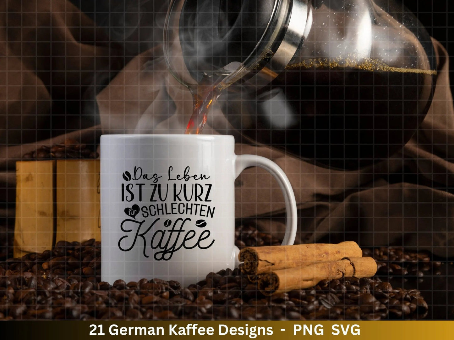 Deutsche Plotterdatei Kaffee - Kaffee svg Bundle - Kaffeetasse svg - Deutsche Sprüche Kaffee - Cricut Silhouette Studio Plotterdatei SVG