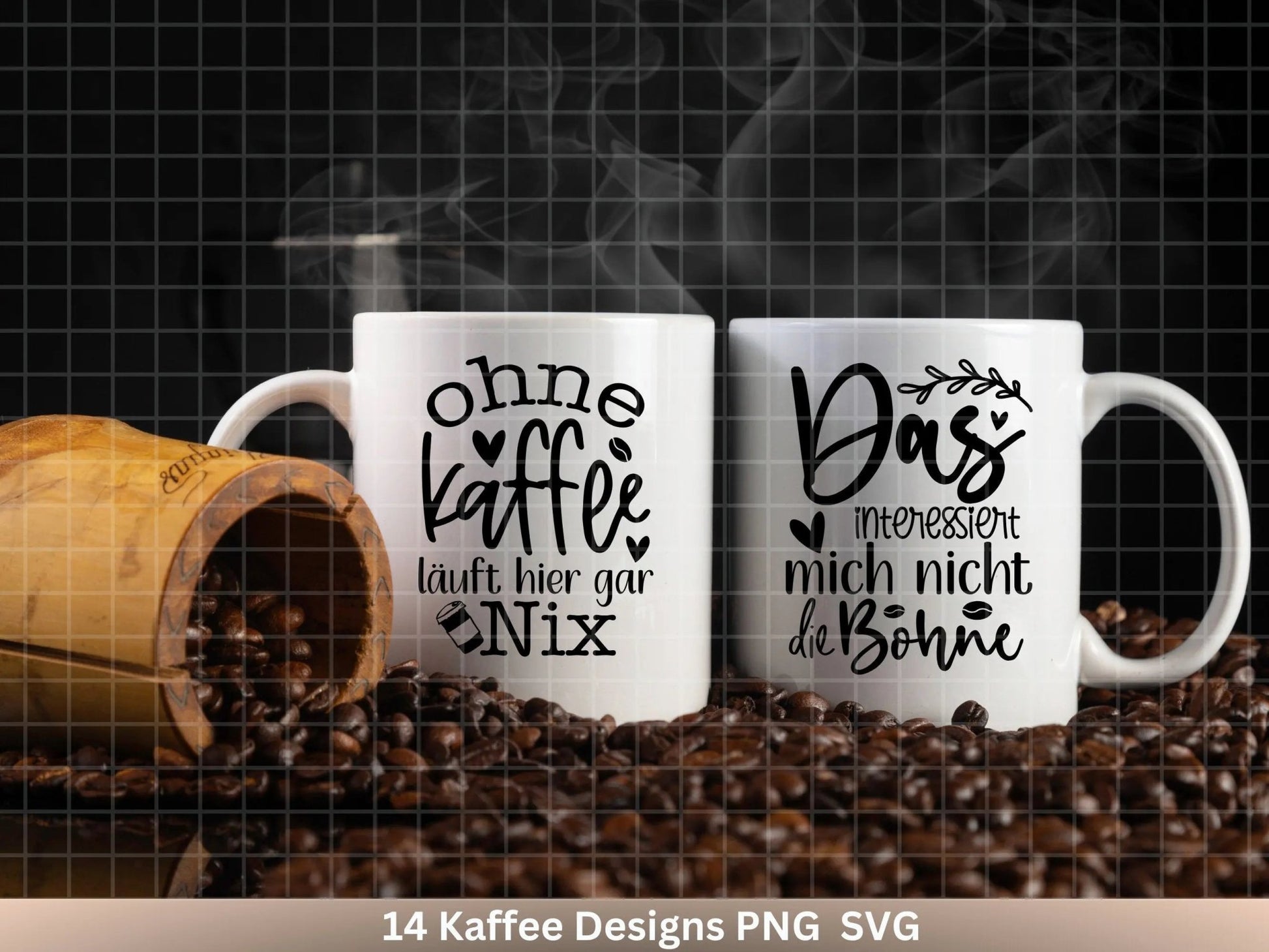 Deutsche Plotterdatei Kaffee - Kaffee svg Bundle - Kaffeetasse svg - Deutsche Sprüche Kaffee - Cricut Silhouette Studio Plotterdatei SVG