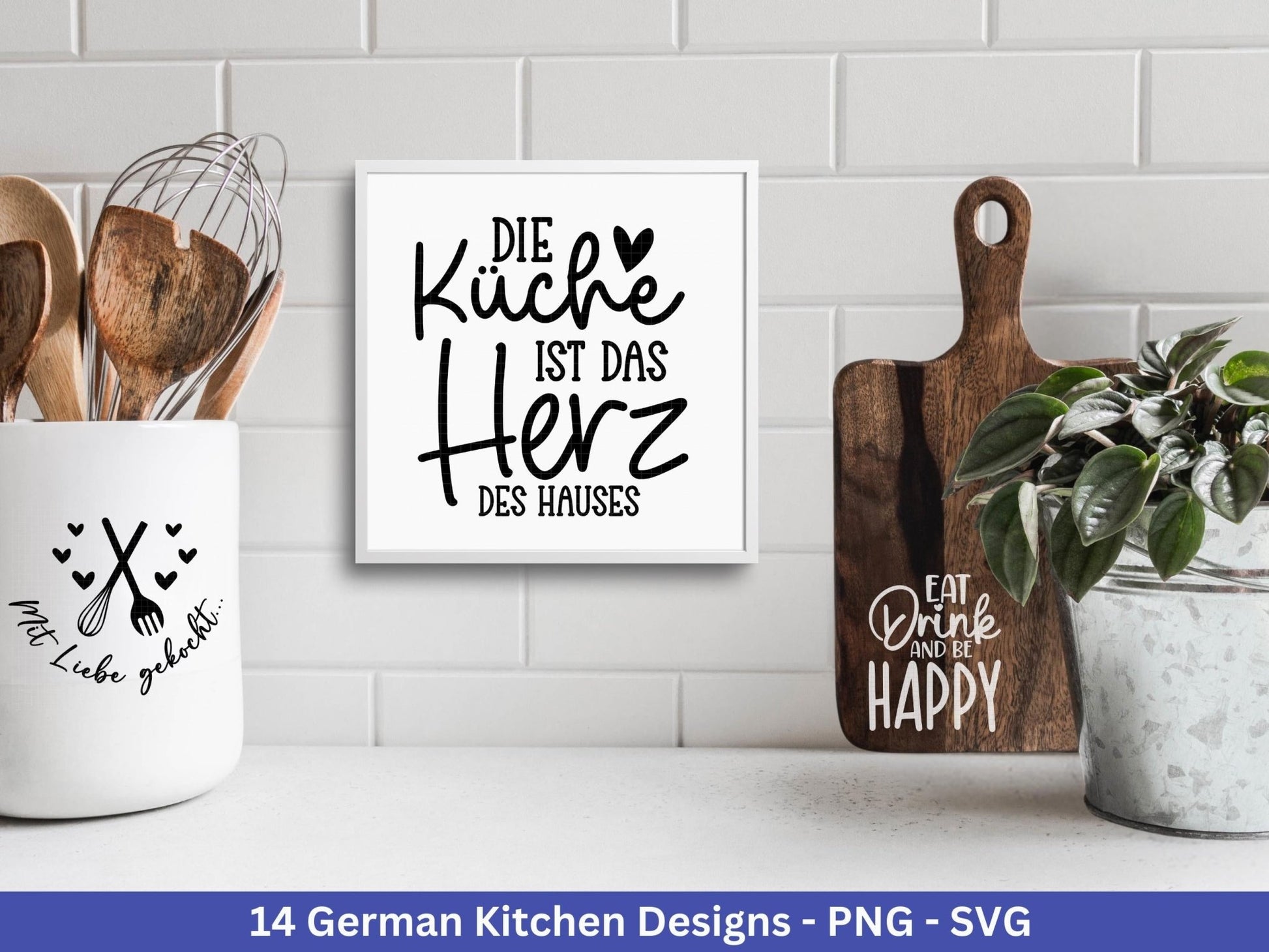 Deutsche Plotterdatei Küche Svg - Kochen svg Bundle - Chefkoch svg - Deutsche Sprüche Kochen - Cricut Silhouette - Laserdatei Kochen - EmidaDesign