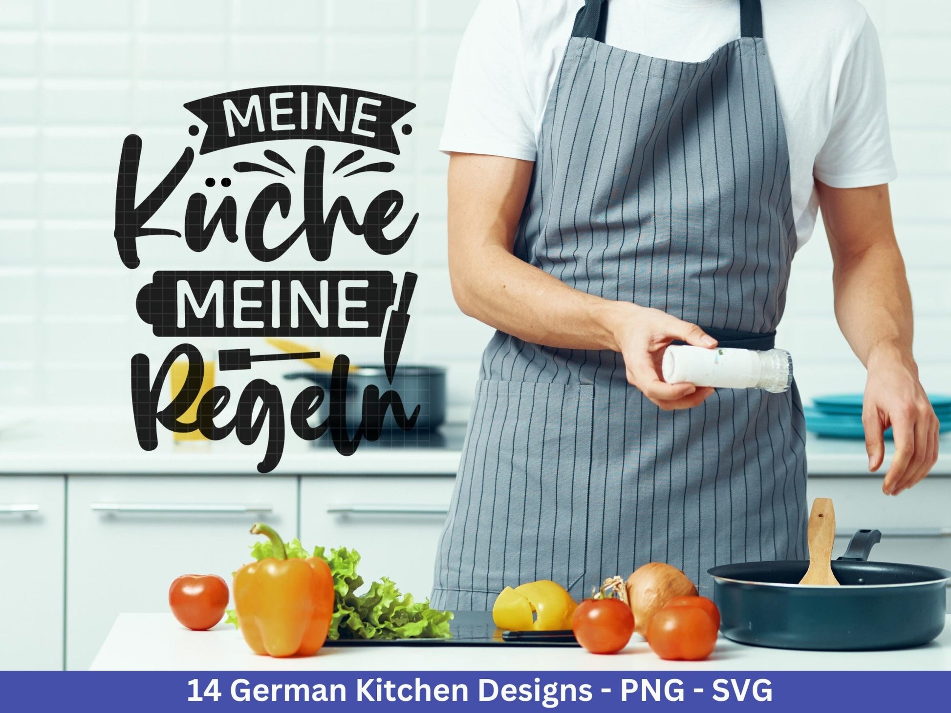 Deutsche Plotterdatei Küche Svg - Kochen svg Bundle - Chefkoch svg - Deutsche Sprüche Kochen - Cricut Silhouette - Laserdatei Kochen - EmidaDesign