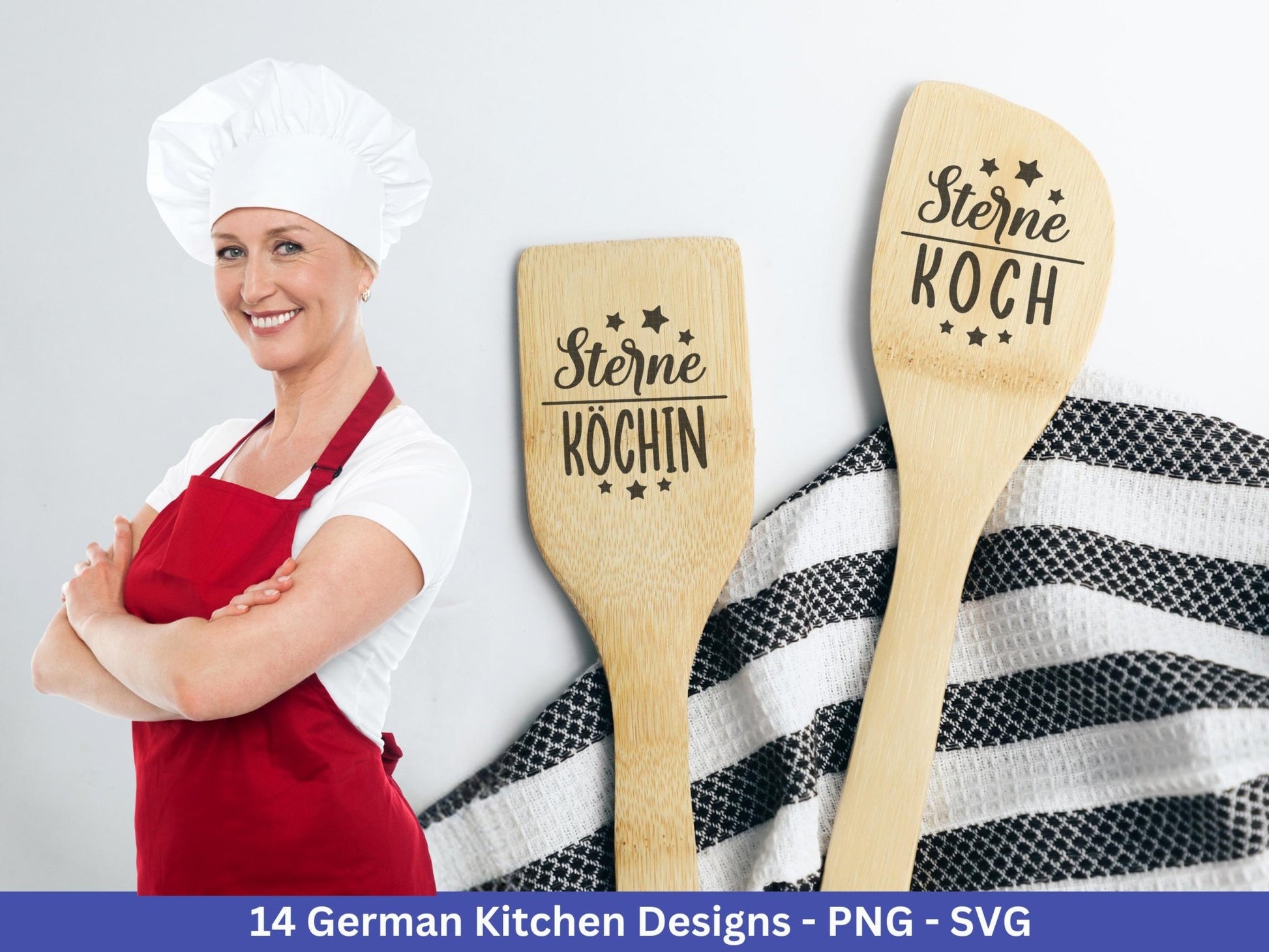 Deutsche Plotterdatei Küche Svg - Kochen svg Bundle - Chefkoch svg - Deutsche Sprüche Kochen - Cricut Silhouette - Laserdatei Kochen - EmidaDesign