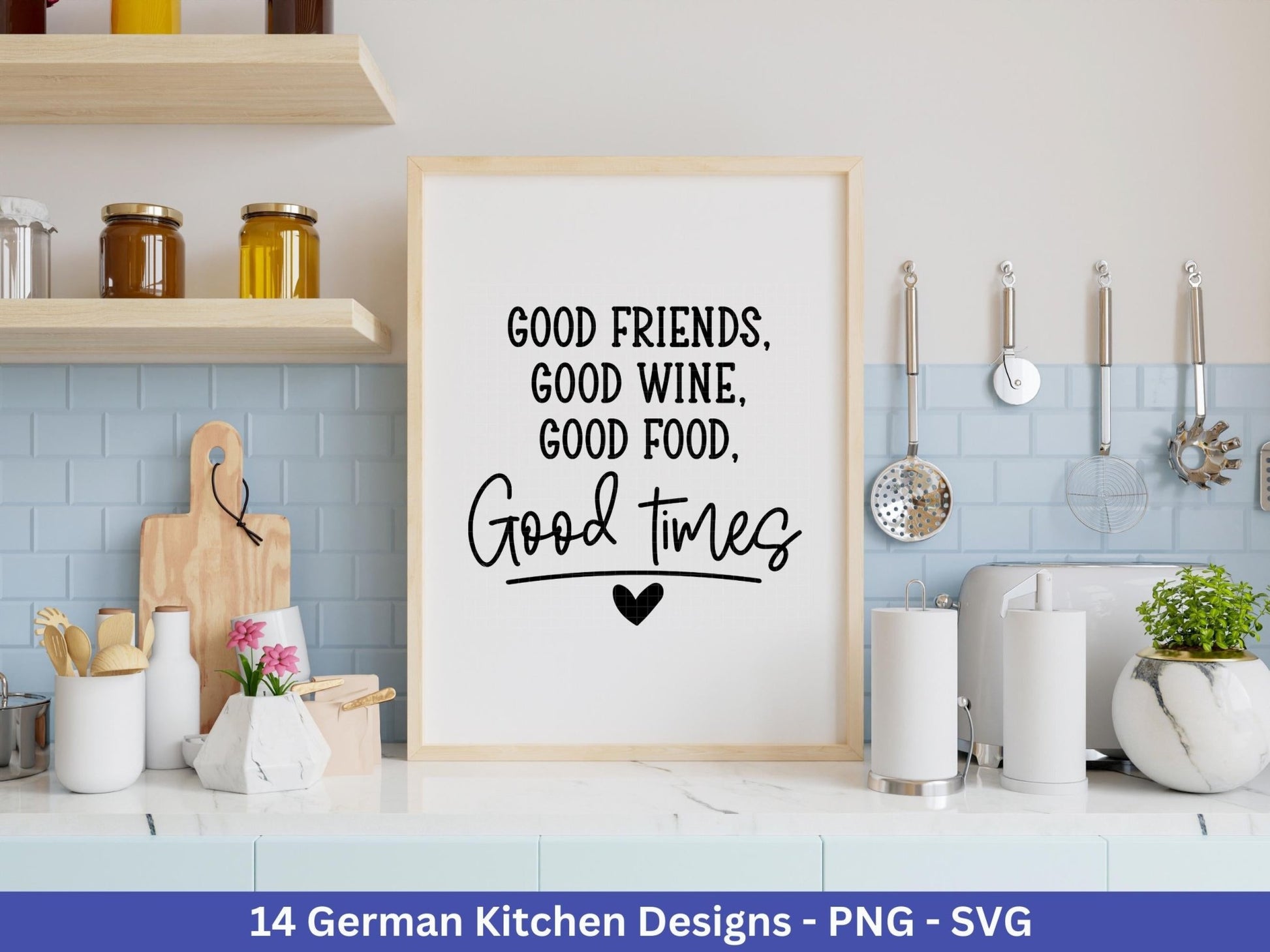 Deutsche Plotterdatei Küche Svg - Kochen svg Bundle - Chefkoch svg - Deutsche Sprüche Kochen - Cricut Silhouette - Laserdatei Kochen - EmidaDesign