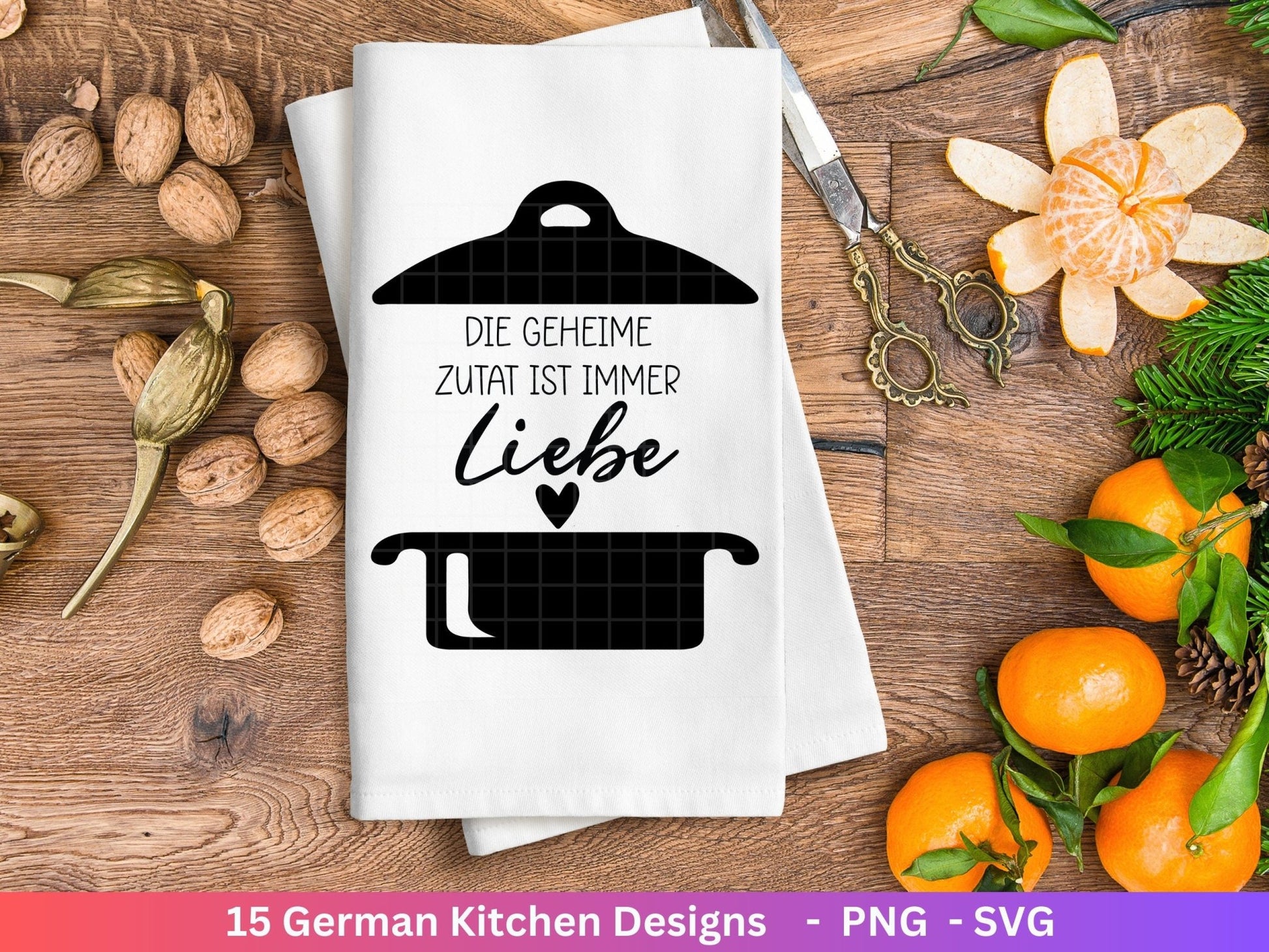 Deutsche Plotterdatei Küche Svg - Kochen svg Bundle - Chefkoch svg - Deutsche Sprüche Küche - Cricut Silhouette Studio Plotterdatei SVG - EmidaDesign