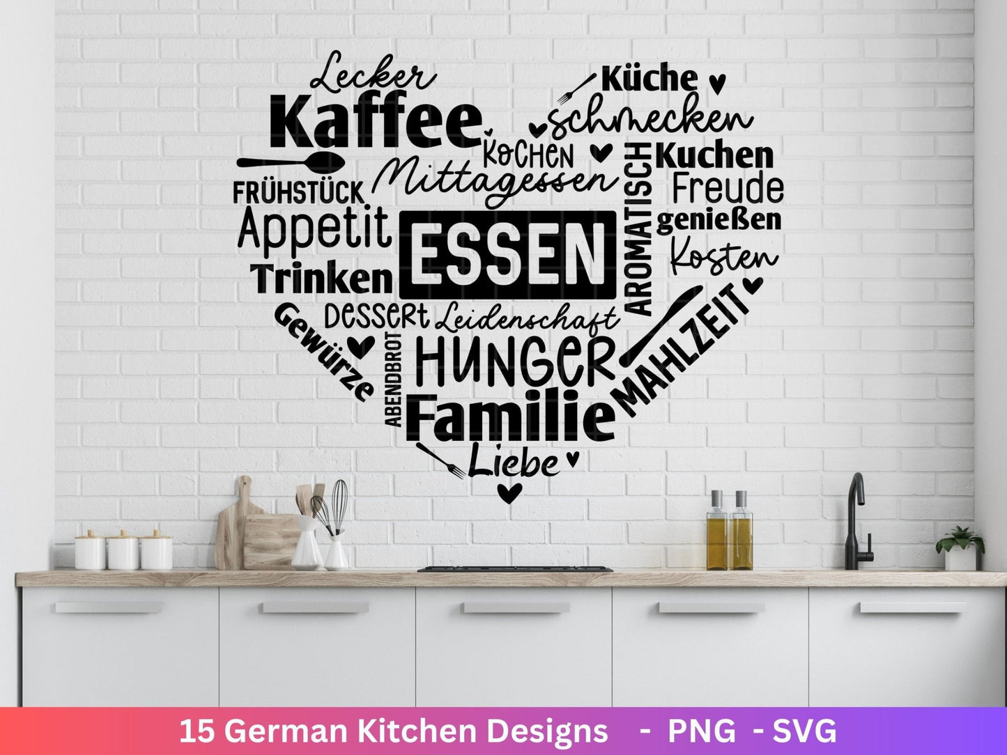 Deutsche Plotterdatei Küche Svg - Kochen svg Bundle - Chefkoch svg - Deutsche Sprüche Küche - Cricut Silhouette Studio Plotterdatei SVG - EmidaDesign