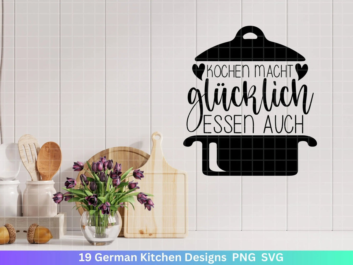 Deutsche Plotterdatei Küche Svg - Kochen svg Bundle - Chefkoch svg - Deutsche Sprüche Küche - Cricut Silhouette Studio Plotterdatei SVG