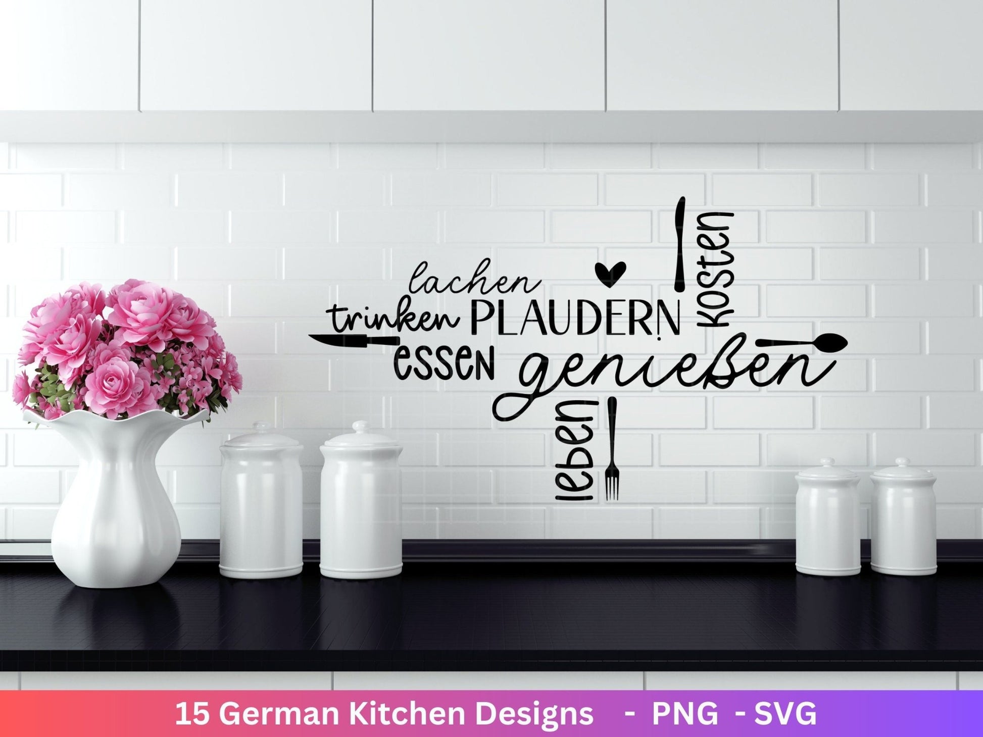 Deutsche Plotterdatei Küche Svg - Kochen svg Bundle - Chefkoch svg - Deutsche Sprüche Küche - Cricut Silhouette Studio Plotterdatei SVG - EmidaDesign