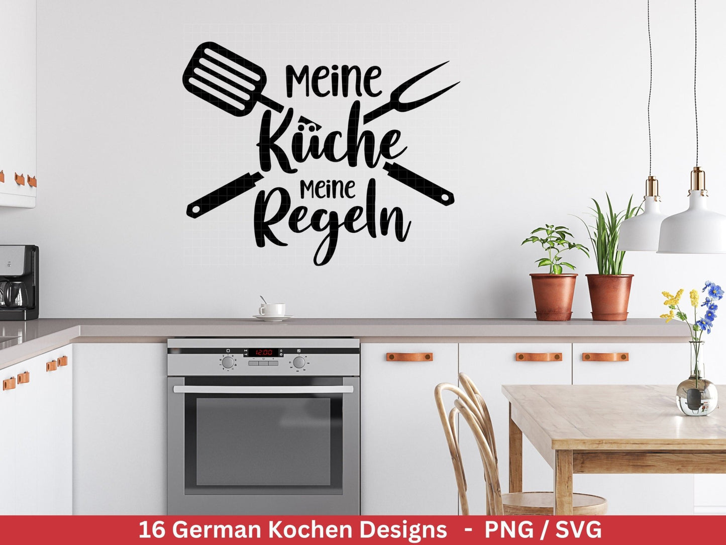 Deutsche Plotterdatei Küche Svg - Kochen svg Bundle - Chefkoch svg - Deutsche Sprüche Küche - Cricut Silhouette Studio Plotterdatei SVG