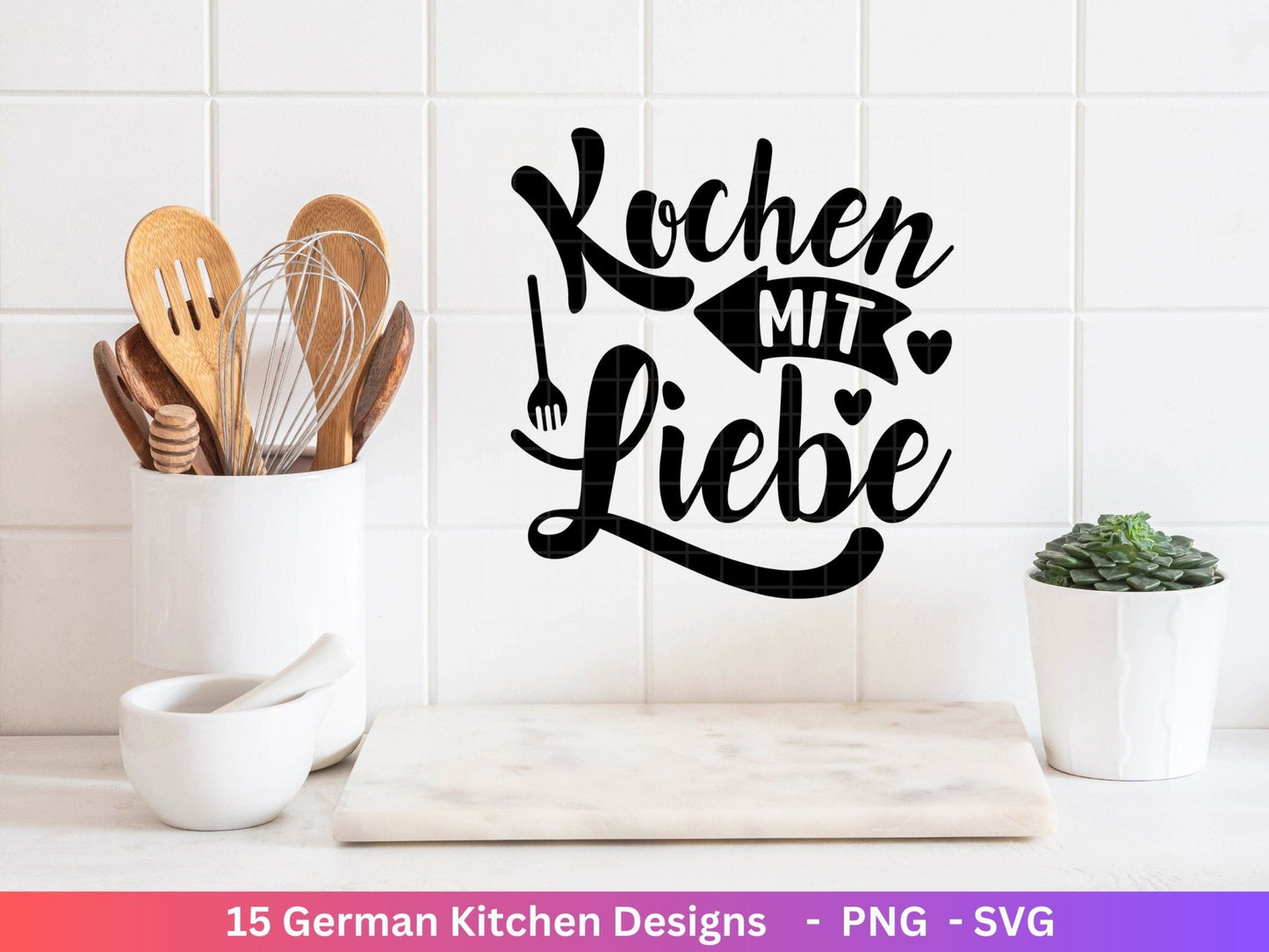 Deutsche Plotterdatei Küche Svg - Kochen svg Bundle - Chefkoch svg - Deutsche Sprüche Küche - Cricut Silhouette Studio Plotterdatei SVG - EmidaDesign