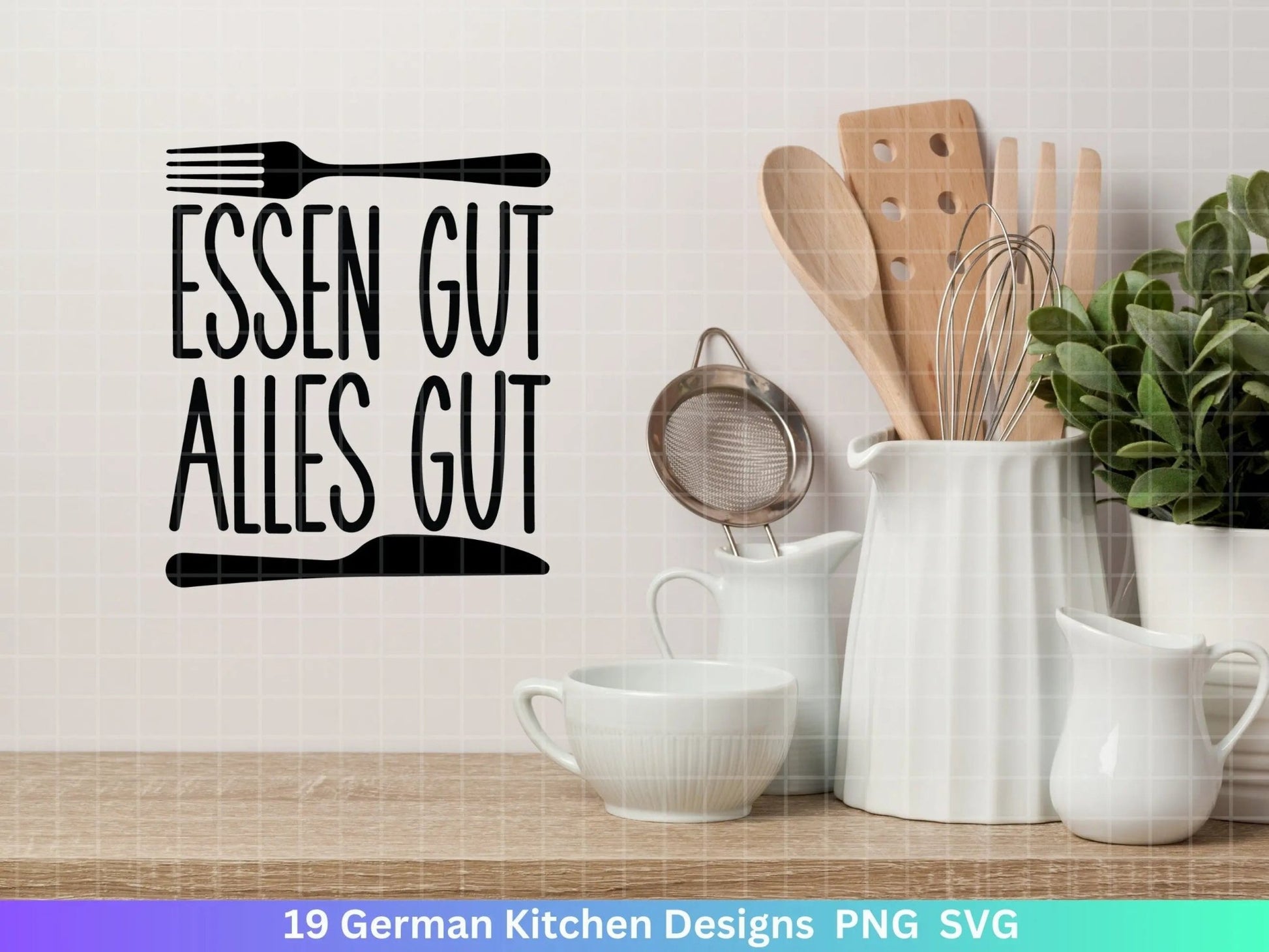 Deutsche Plotterdatei Küche Svg - Kochen svg Bundle - Chefkoch svg - Deutsche Sprüche Küche - Cricut Silhouette Studio Plotterdatei SVG