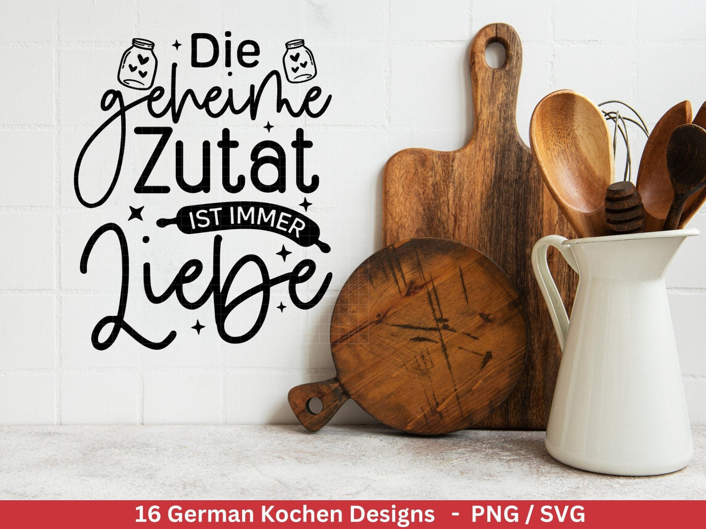 Deutsche Plotterdatei Küche Svg - Kochen svg Bundle - Chefkoch svg - Deutsche Sprüche Küche - Cricut Silhouette Studio Plotterdatei SVG