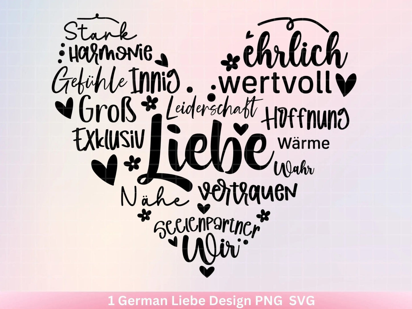 Deutsche Plotterdatei Liebe - Plotterdatei Herz svg - Liebessprüche svg - Deutsche Sprüche svg - Plotterdatei Geburtstag - Cricut Datei