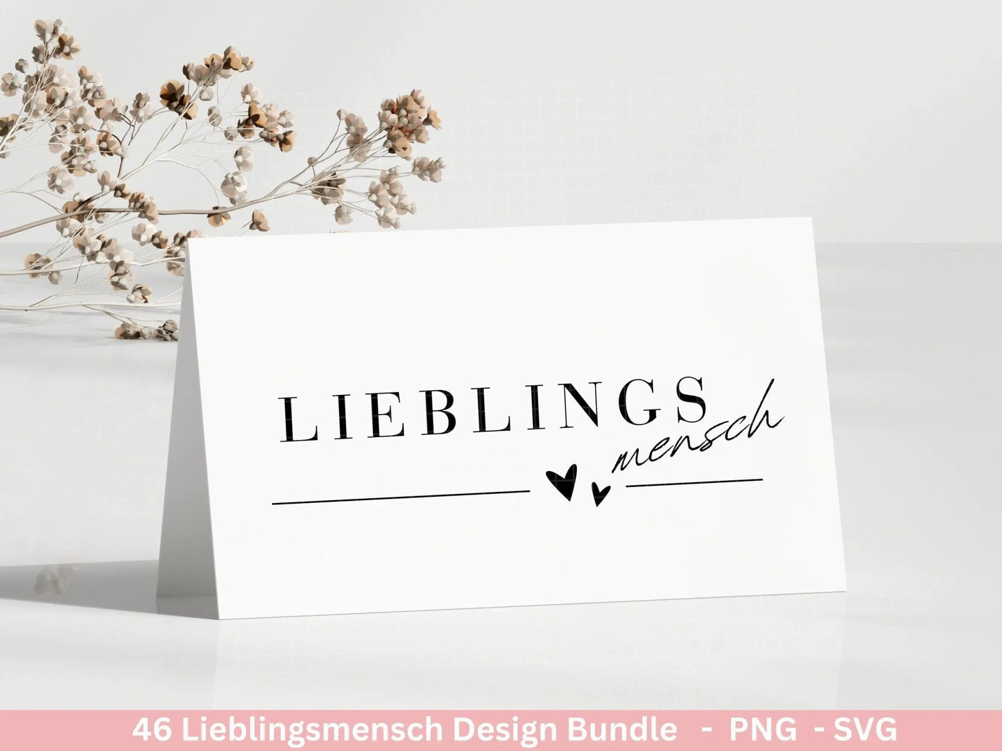 Deutsche Plotterdatei Lieblingsmensch - Du bist toll - Cricut Silhouette Studio Plotterdatei - Herzmensch Geschenk - Mit Liebe SVG Bundle