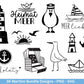 Deutsche Plotterdatei Maritim - Moin Plotterdatei - Nautical Clipart - Leuchtturm svg - Möwen svg - Wilkommen im Norden svg - Cricut Ahoi - EmidaDesign