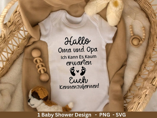 Deutsche Plotterdatei - Oma und Opa Geschenk - Baby Shower Geschenk Svg - Du wirst Oma - Cricut Svg . Du wirst Opa - Baby Überraschung