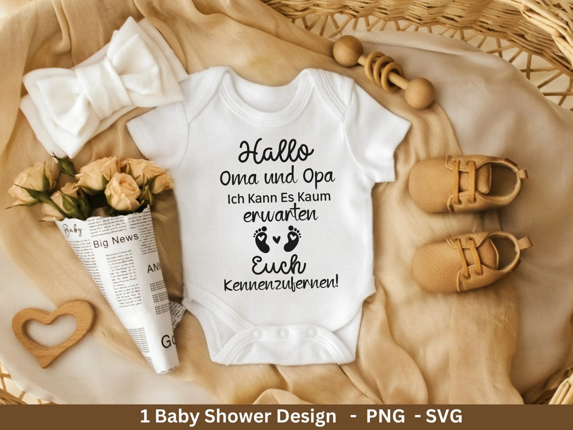 Deutsche Plotterdatei - Oma und Opa Geschenk - Baby Shower Geschenk Svg - Du wirst Oma - Cricut Svg . Du wirst Opa - Baby Überraschung