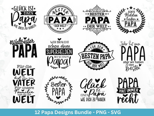Deutsche Plotterdatei Papa - Vatertagsgeschenk - Papa svg - Deutsche Sprüche Svg - Familie Svg - Cricut svg - Laserdatei Papa - Geschenk Papa - EmidaDesign
