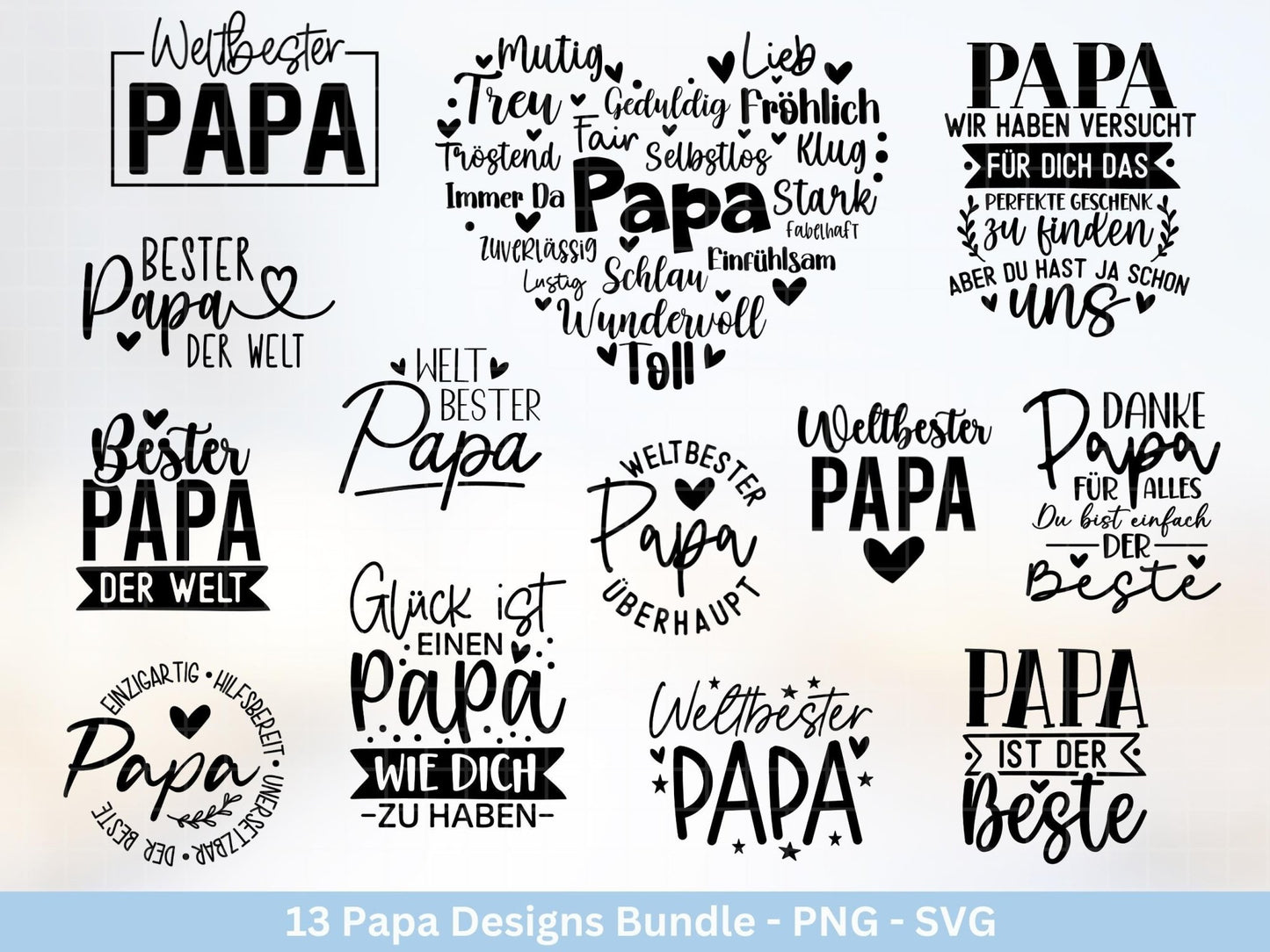 Deutsche Plotterdatei Papa - Vatertagsgeschenk - Papa svg - Deutsche Sprüche Svg - Familie Svg - Cricut svg - Laserdatei Papa - Geschenk Papa - EmidaDesign
