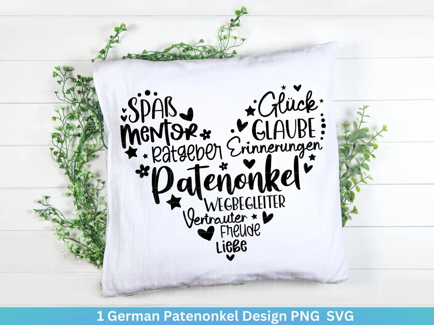 Deutsche Plotterdatei Patenonkel - Plotterdatei Herz svg - Patenonkel svg - Deutsche Sprüche svg - Plotterdatei Geschenk - Cricut Datei