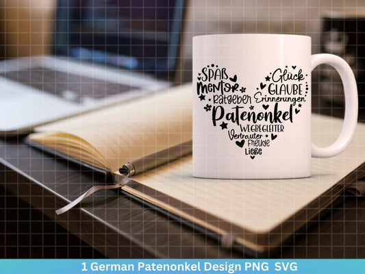 Deutsche Plotterdatei Patenonkel - Plotterdatei Herz svg - Patenonkel svg - Deutsche Sprüche svg - Plotterdatei Geschenk - Cricut Datei