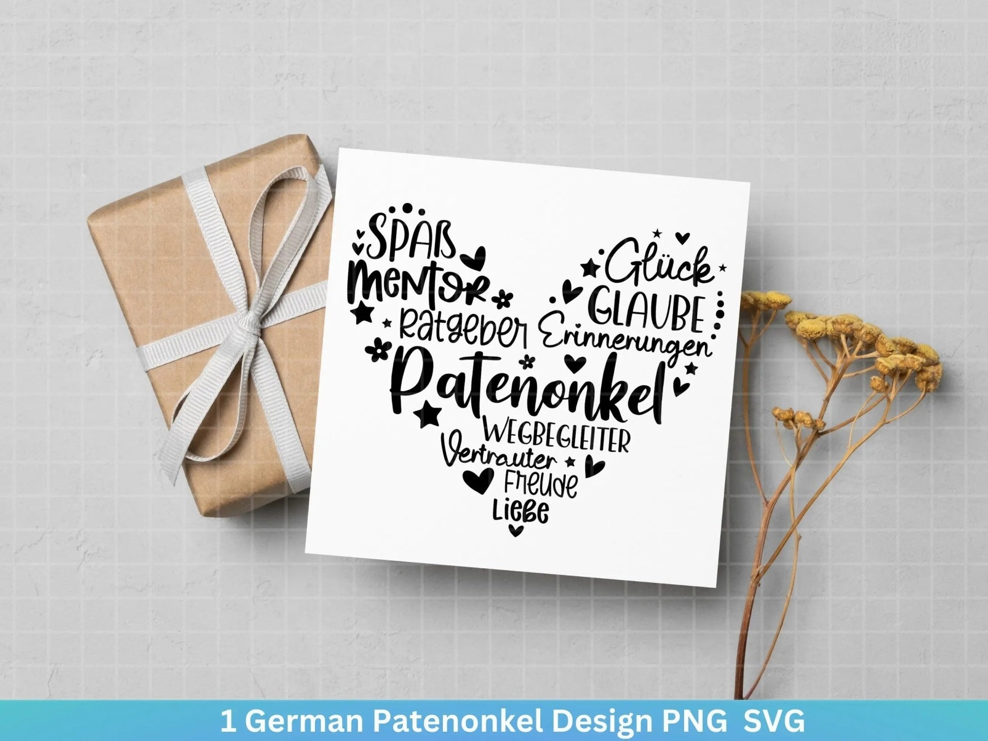 Deutsche Plotterdatei Patenonkel - Plotterdatei Herz svg - Patenonkel svg - Deutsche Sprüche svg - Plotterdatei Geschenk - Cricut Datei