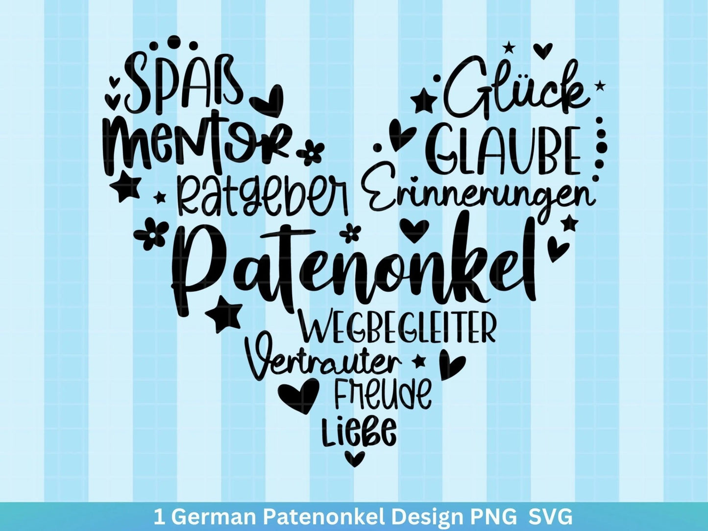 Deutsche Plotterdatei Patenonkel - Plotterdatei Herz svg - Patenonkel svg - Deutsche Sprüche svg - Plotterdatei Geschenk - Cricut Datei