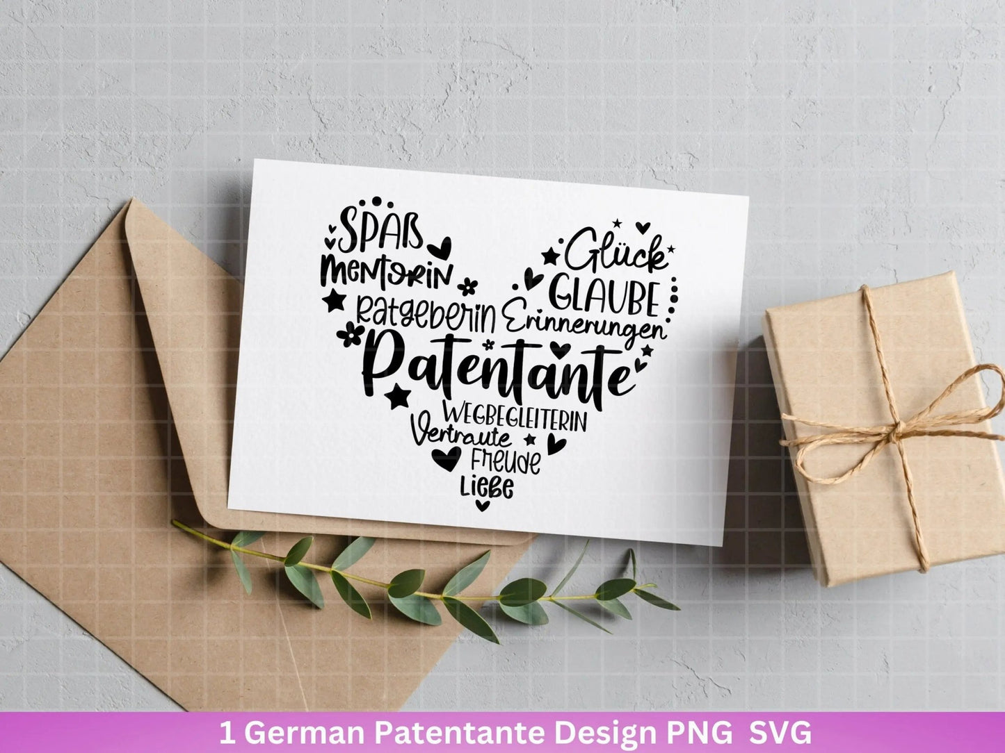 Deutsche Plotterdatei Patentante - Plotterdatei Herz svg - Patentante svg - Deutsche Sprüche svg - Plotterdatei Geschenk - Cricut Datei