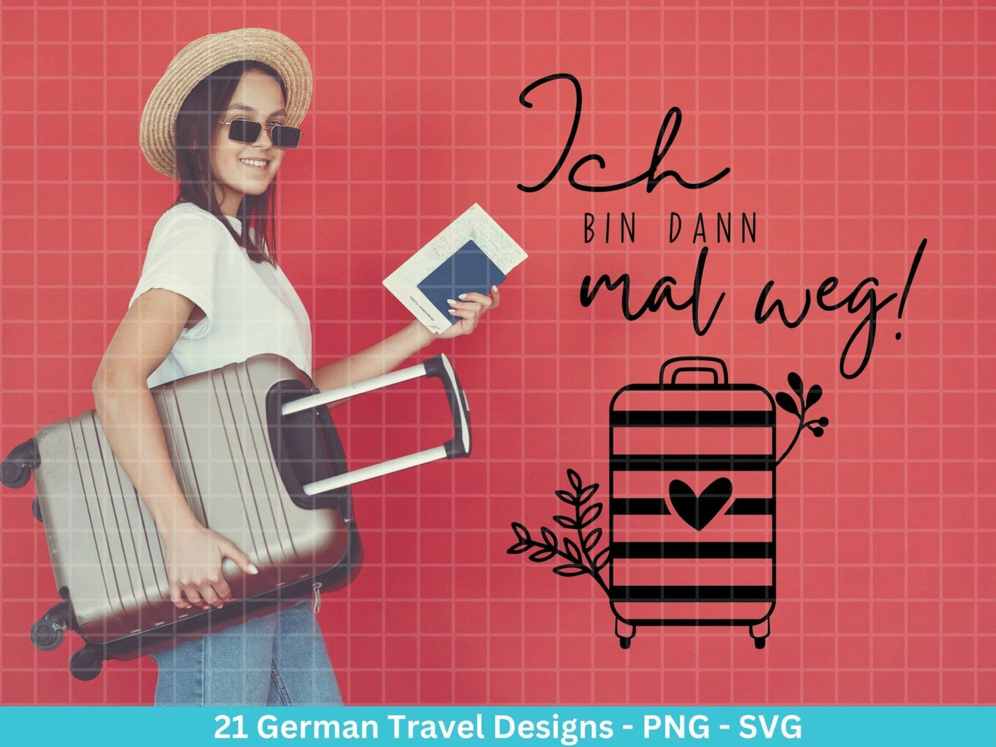 Deutsche Plotterdatei Reisen svg png Bundle - Koffer svg- Sommer svg - Reisen svg - Cricut Silhouette Studio - Reisen Sprüche - Urlaub svg