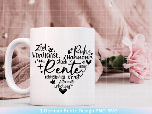 Deutsche Plotterdatei Rente - Plotterdatei Herz svg - Herzlichen Glückwunsch svg - Deutsche Sprüche svg - Plotterdatei Geburtstag - Cricut