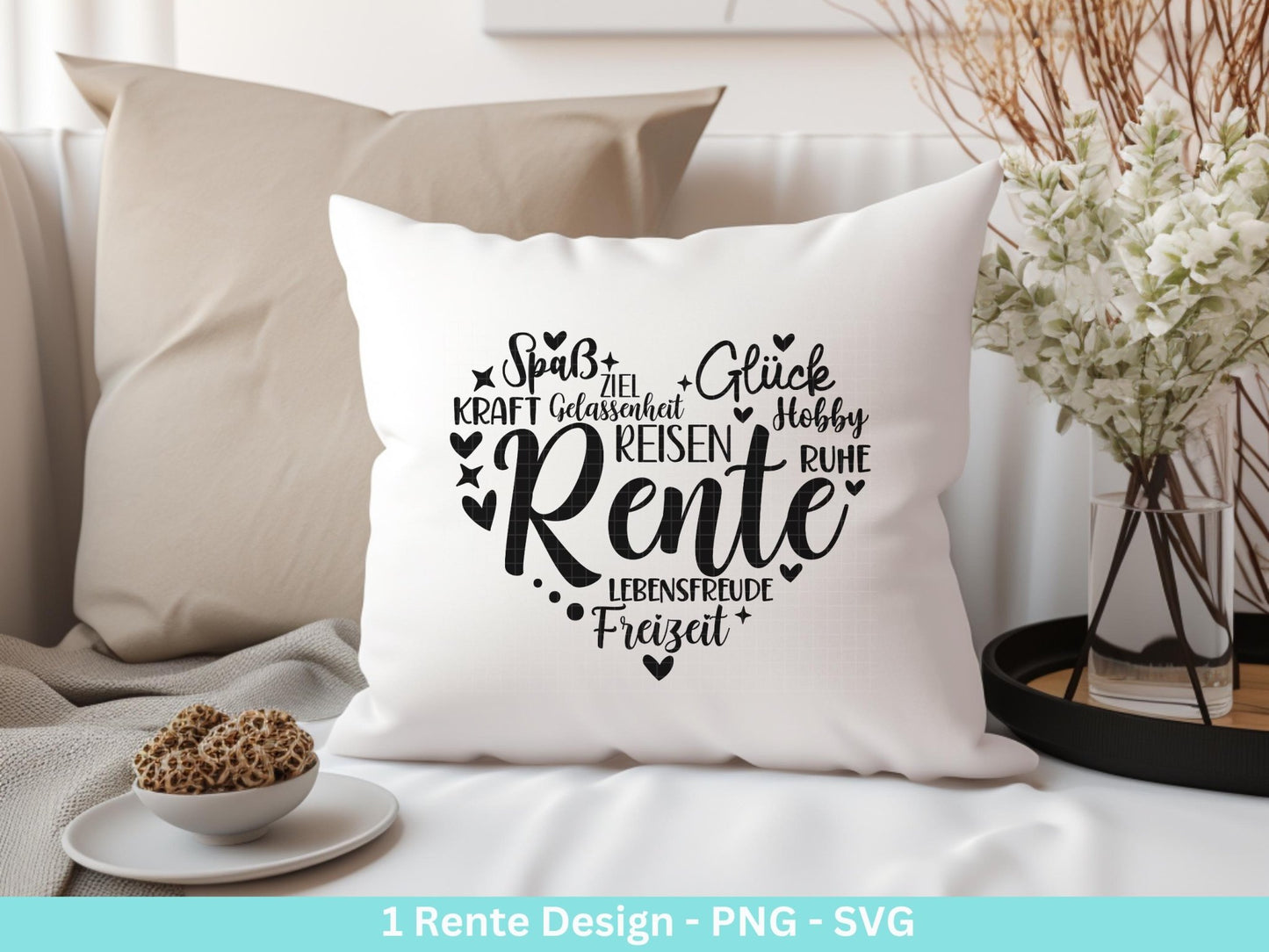 Deutsche Plotterdatei Rente - Rentner Sprüche - Geschenk zur Rente - Herz svg - Ruhestand svg - Deutsche Sprüche - Laserdatei - Cricut - EmidaDesign