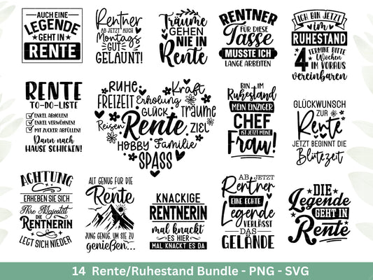 Deutsche Plotterdatei Rente - Rentner Sprüche - Geschenk zur Rente - Herz svg - Ruhestand svg - Deutsche Sprüche - Laserdatei - Cricut - EmidaDesign