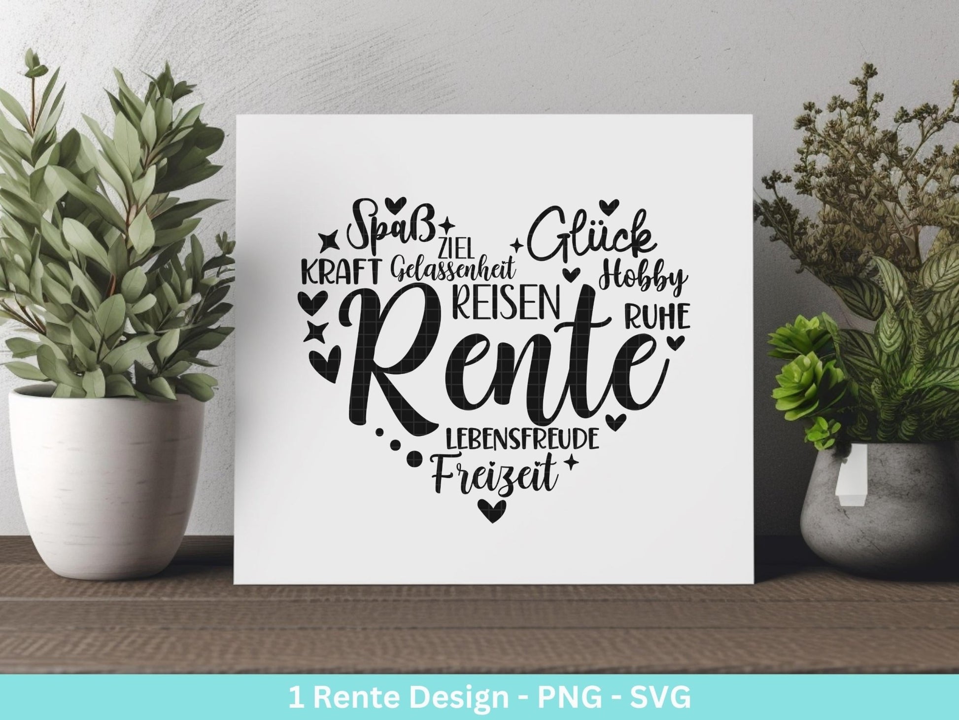 Deutsche Plotterdatei Rente - Rentner Sprüche - Geschenk zur Rente - Herz svg - Ruhestand svg - Deutsche Sprüche - Laserdatei - Cricut - EmidaDesign