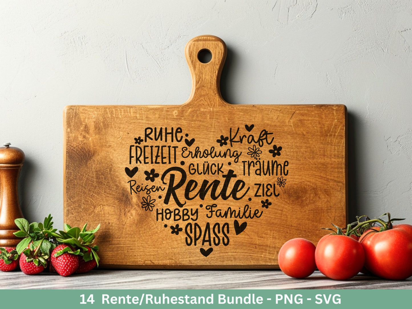 Deutsche Plotterdatei Rente - Rentner Sprüche - Geschenk zur Rente - Herz svg - Ruhestand svg - Deutsche Sprüche - Laserdatei - Cricut - EmidaDesign