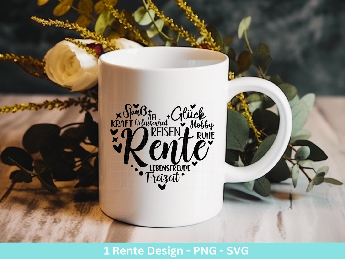 Deutsche Plotterdatei Rente - Rentner Sprüche - Geschenk zur Rente - Herz svg - Ruhestand svg - Deutsche Sprüche - Laserdatei - Cricut - EmidaDesign