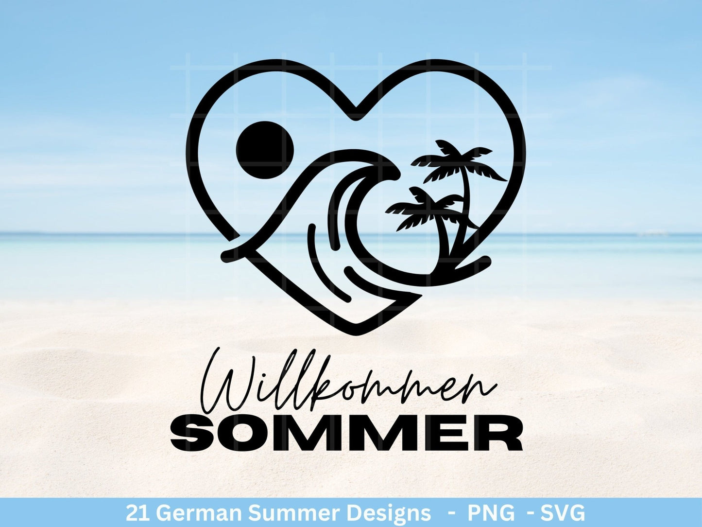 Deutsche Plotterdatei Sommer Urlaub - Strand svg- Sommer svg - Hallo Sommer svg - Cricut Silhouette - Sommer Spruch svg - Vitamin See - EmidaDesign