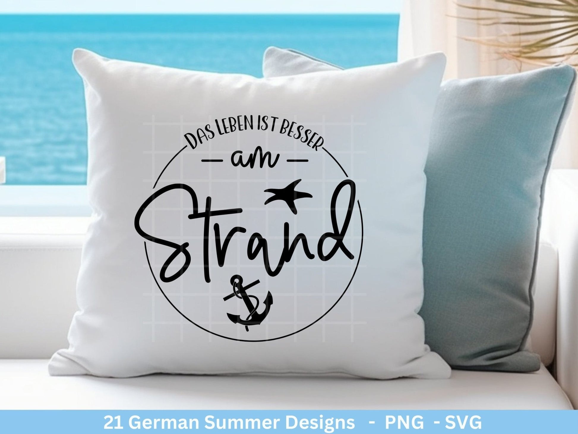 Deutsche Plotterdatei Sommer Urlaub - Strand svg- Sommer svg - Hallo Sommer svg - Cricut Silhouette - Sommer Spruch svg - Vitamin See - EmidaDesign