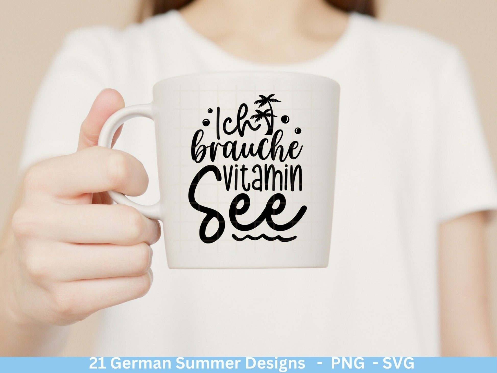 Deutsche Plotterdatei Sommer Urlaub - Strand svg- Sommer svg - Hallo Sommer svg - Cricut Silhouette - Sommer Spruch svg - Vitamin See - EmidaDesign