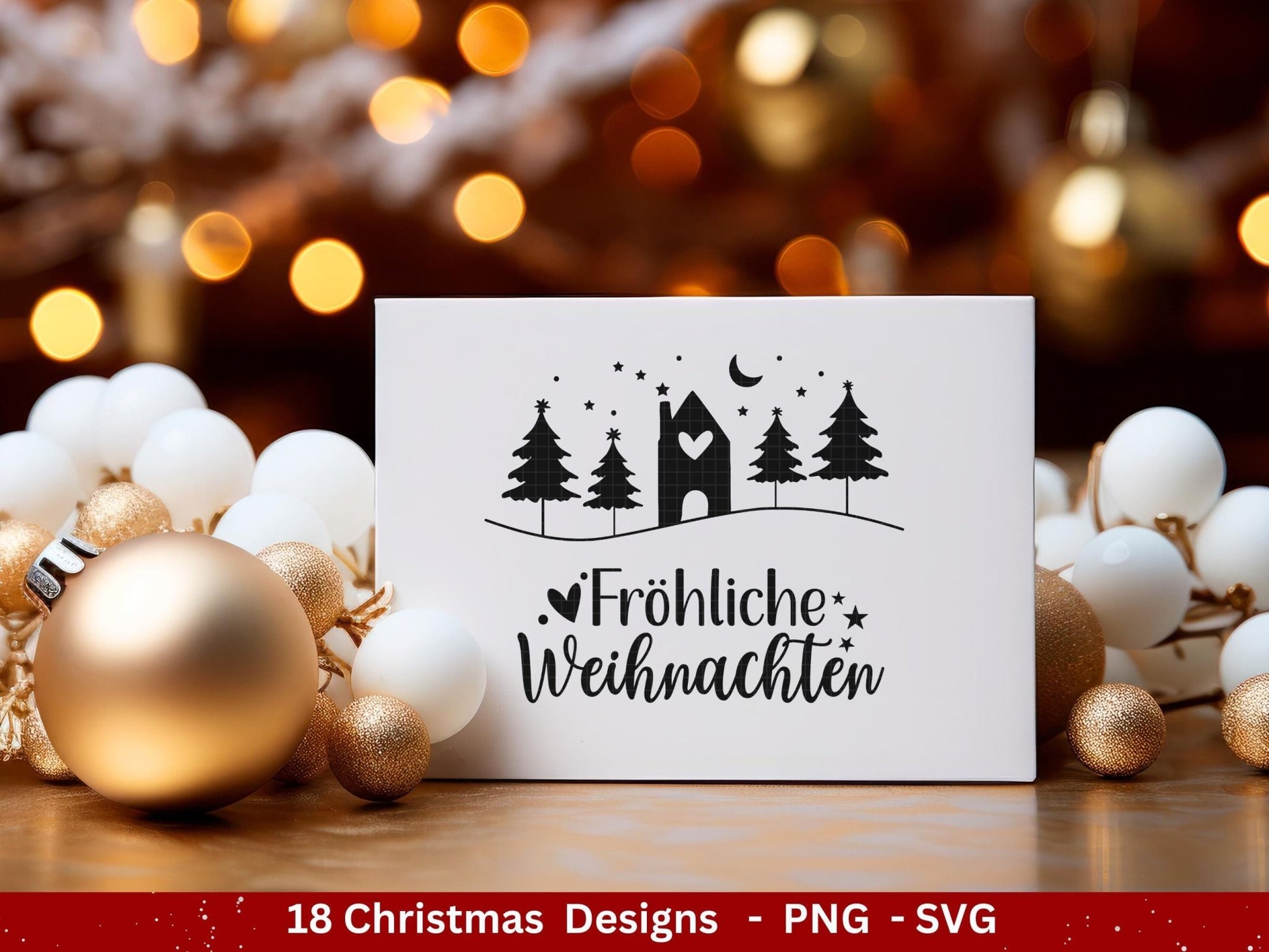 Deutsche Plotterdatei Weihnachten - Schriftzüge Weihnachten deutsch - Weihnachtshäuser - Plotterdatei Home - Winterzauber - Weihnachten Svg - EmidaDesign