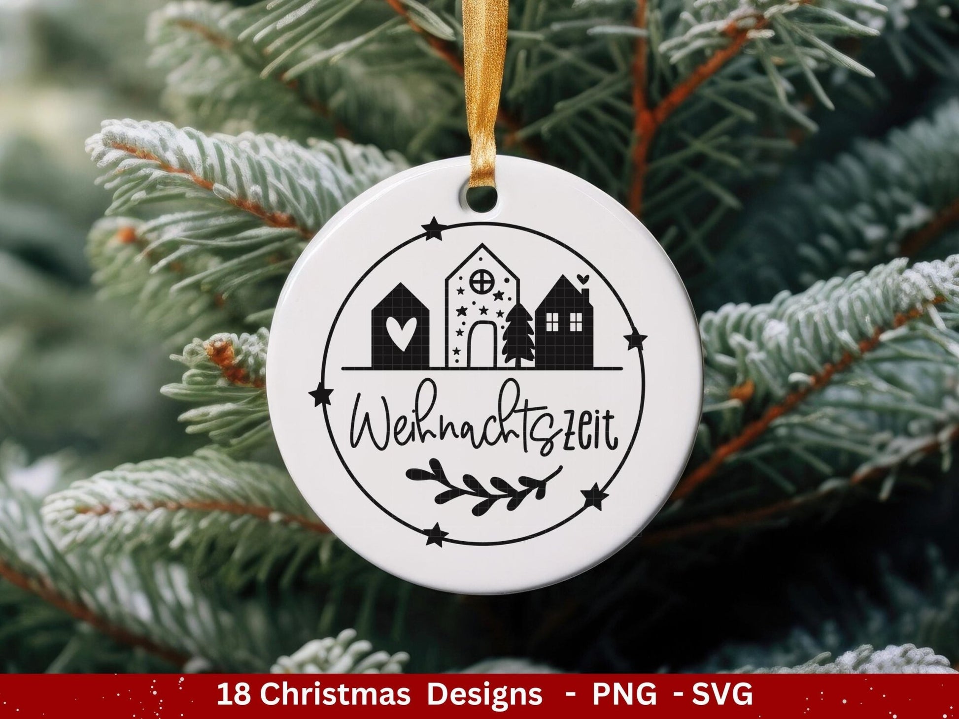 Deutsche Plotterdatei Weihnachten - Schriftzüge Weihnachten deutsch - Weihnachtshäuser - Plotterdatei Home - Winterzauber - Weihnachten Svg - EmidaDesign