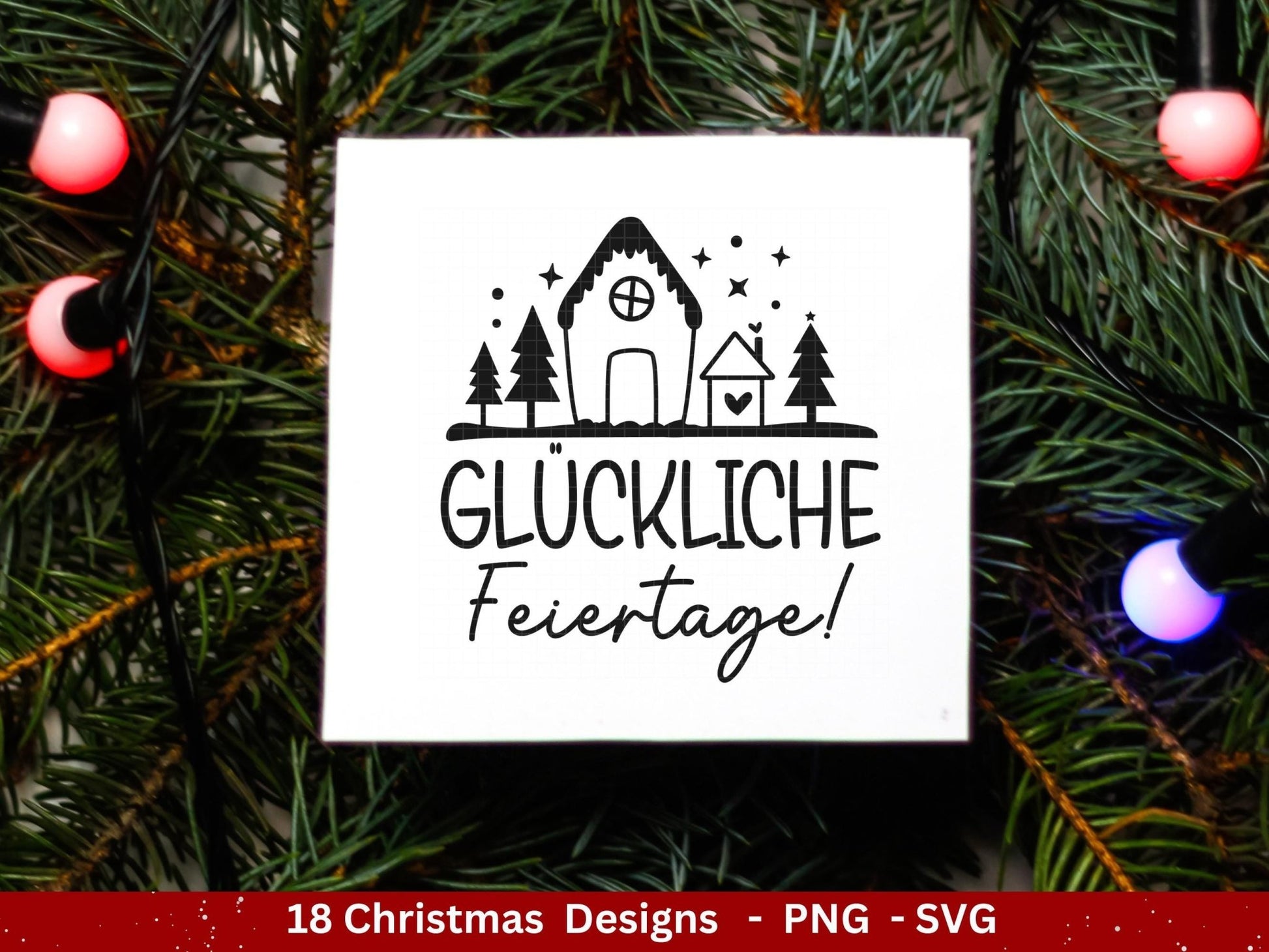 Deutsche Plotterdatei Weihnachten - Schriftzüge Weihnachten deutsch - Weihnachtshäuser - Plotterdatei Home - Winterzauber - Weihnachten Svg - EmidaDesign