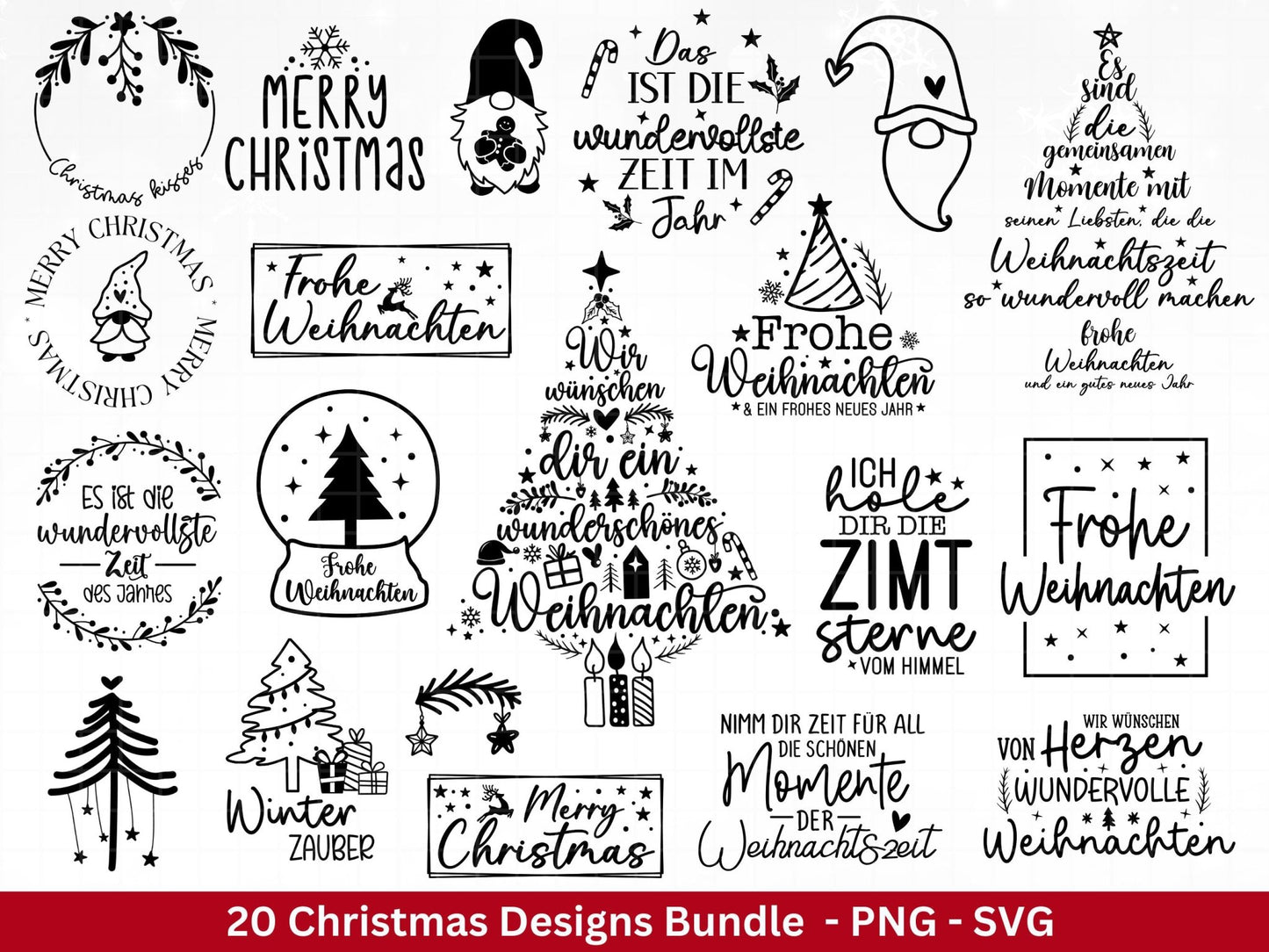 Deutsche Plotterdatei Weihnachten - Schriftzüge Weihnachten deutsch - Weihnachtshäuser - Weihnachten svg - Winterzauber - Weihnachtswichtel - EmidaDesign