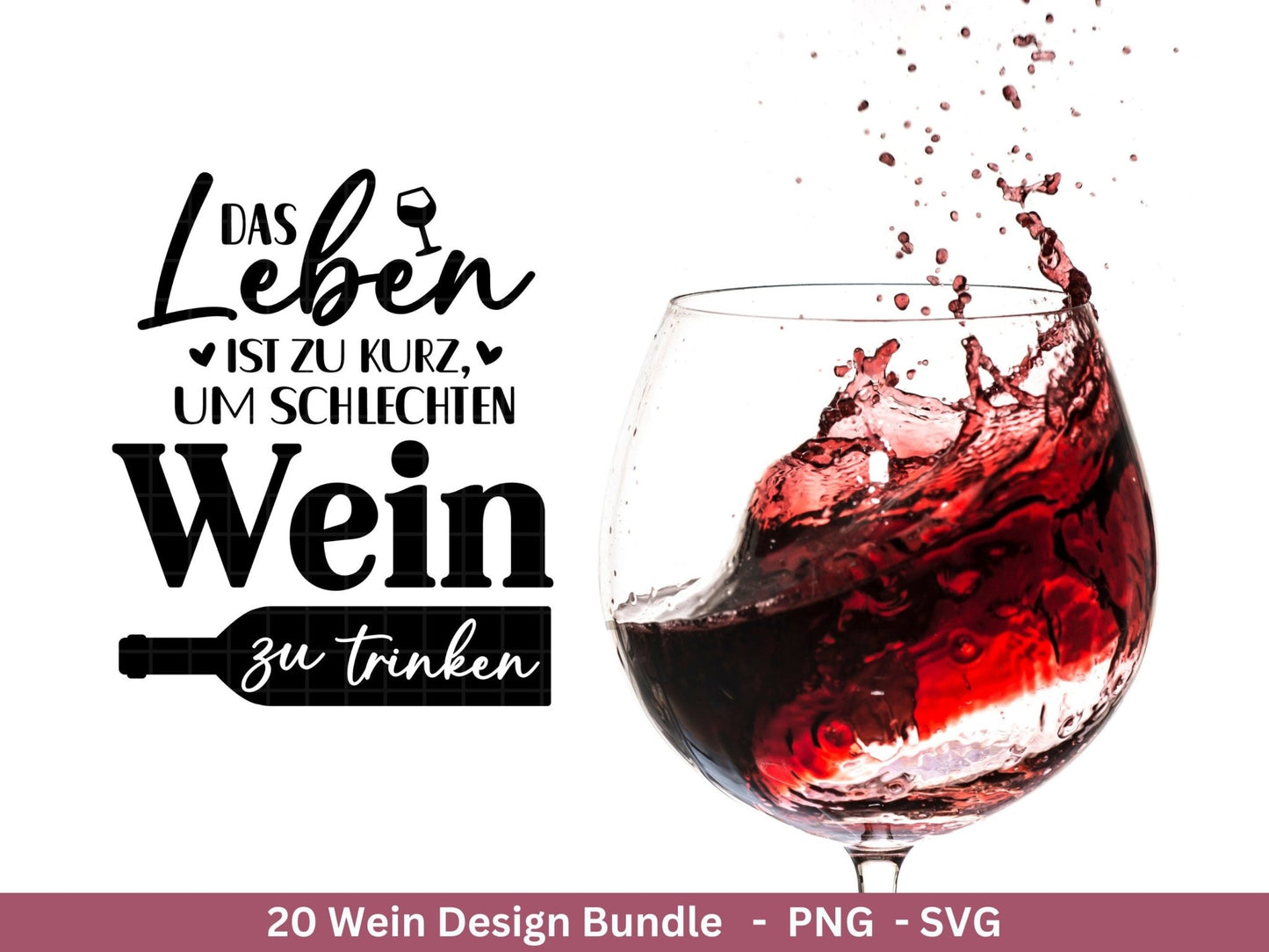 Deutsche Plotterdatei Wein Sprüche Bundle - Wein svg - Wein Sprüche Svg - Cricut Silhouette Studio Plotterdatei - Alcohol svg Untersetzer - EmidaDesign