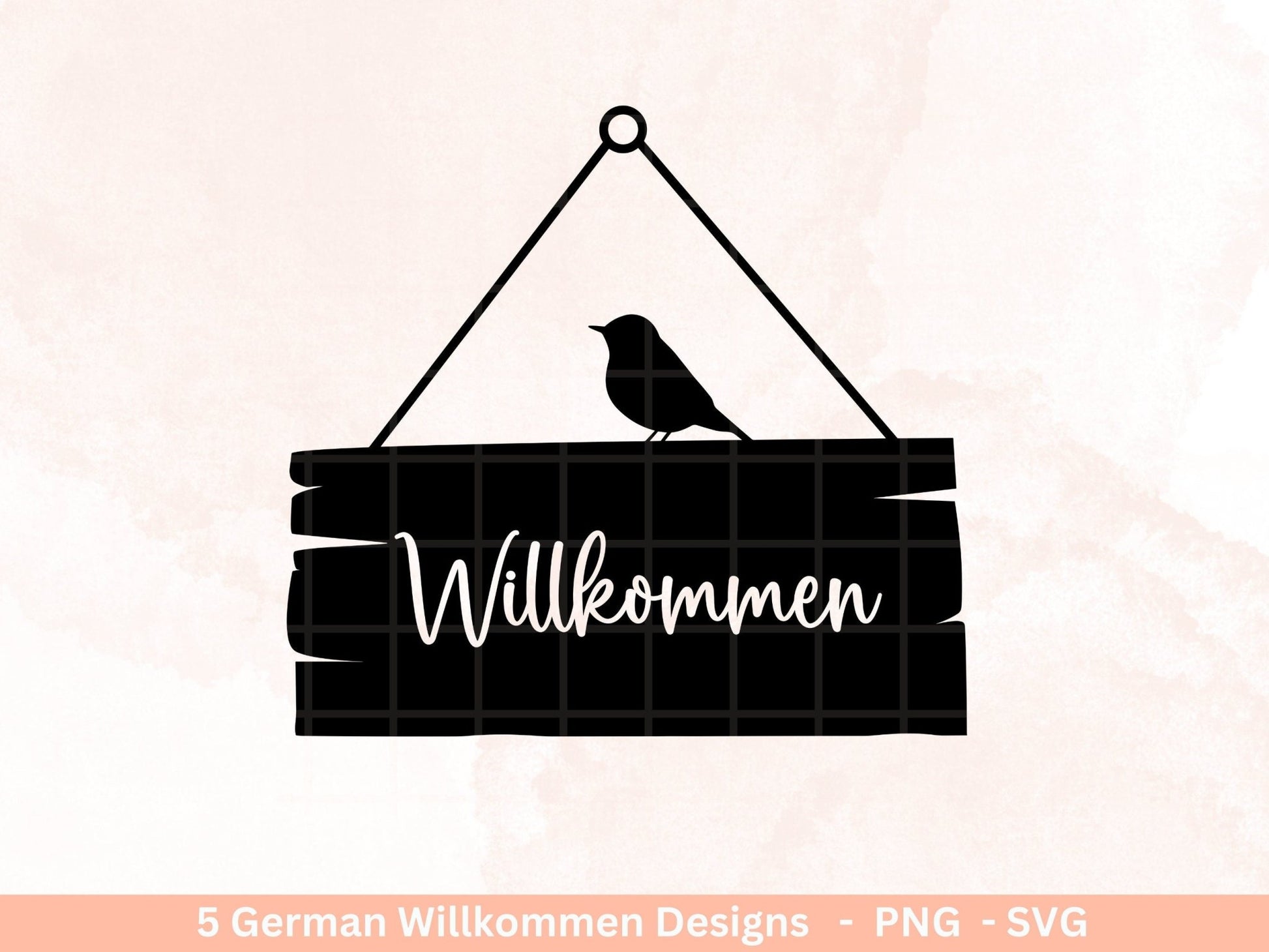 Deutsche Plotterdatei Willkommen - Frühling svg - Schön dass du da bist - Cricut Silhouette - Herzlich Willkommen Svg - Laserdatei Home - EmidaDesign