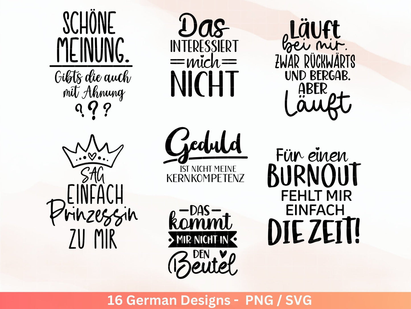 Deutsche Sprüche für Beutel Plotterdatei - Taschensprüche Bundle svg - Jutetasche plotten svg - Cricut Silhouette - Eine von den Juten